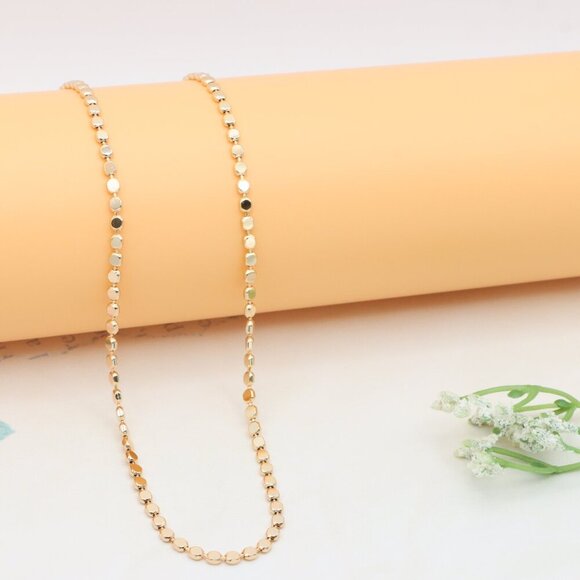 Rose Gold Disc Chain Necklace | Elegant Polished Finish, XPNL0323 - Picture 1 of 10